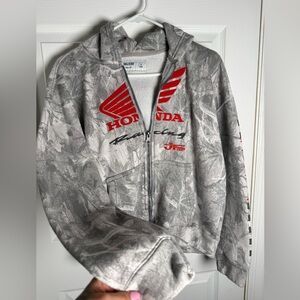 Hollister Gray and Red Men's Sweater